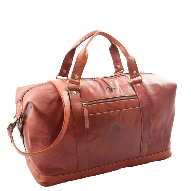 Real hot sale leather holdall