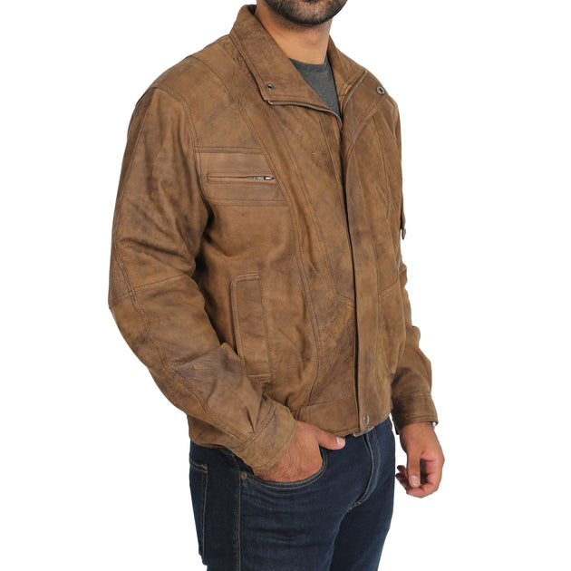 Nubuck leather jacket on sale mens