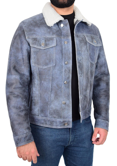 Sheepskin trucker cheap jacket