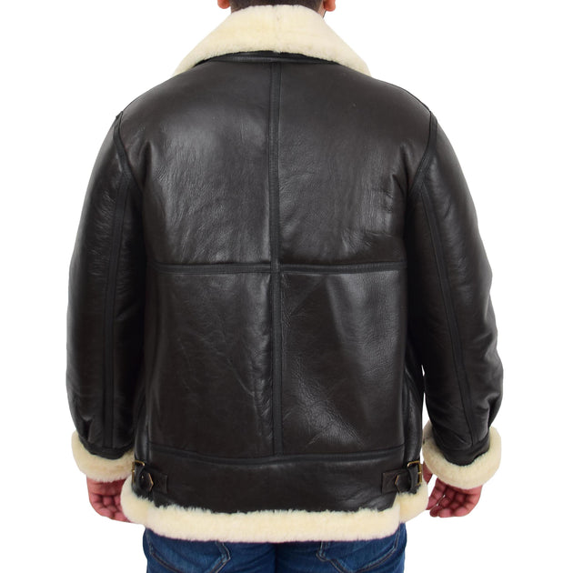 Real Sheepskin Jacket Men B3 Bomber Shearling Coat A1 Fashion Goods