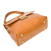 Womens Real Leather Handbag Small Evening Outgoing Fashion Tote Bag A776 Tan-7