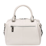 Women Real Leather Handbag Small Casual Outgoing Style Grab Handles A393 Off White-2