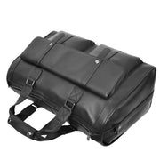 Full Leather Holdall Weekend Travel Duffel Bag for Men, Women AL07 Black-6