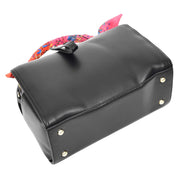 Women's Faux Leather Handbag Cross Body Casual Fashion Barrel Bag A890 Black-6