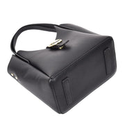 Womens Leather-Look Handbag Casual Basket Shape Small Fashion Tote Bag AH181 Black-7