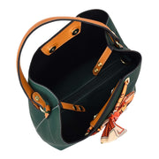 Women PU Leather Handbag Removable Pouch Fashion Crossbody Bag A862 Green-6