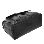 Full Leather Holdall Weekend Travel Duffel Bag for Men, Women AL07 Black-7