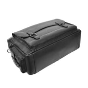 Real Leather Holdall Laptop Section Sports Weekend Travel Duffle Cabin Bag AL05 Black-6