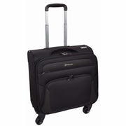 4 Wheel Pilot Case Multi Pockets For Laptop Documents Business Travel Bag Shuttle Black-9