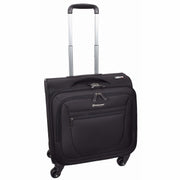 4 Wheel Pilot Case Multiple Compartments Cabin Size Travel Trolley Bag Kite Black-9