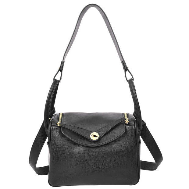 Shoulder Bag for Womens PU Leather Multi Strap Large Hobo Fashion Handbag AH12 Black-1