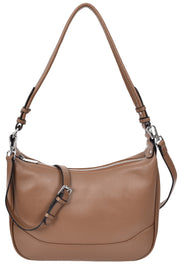 Real Leather Hobo Handbag Womens Shoulder Bag Cross Body Multi Straps A688 Brown-1