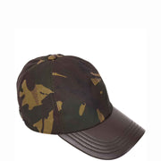 Waterproof Cotton Baseball Cap with Genuine Leather Peak and Adjustable Strap A19 Camouflage-3