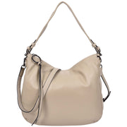 Womens Leather Hobo Handbag Soft Large Multi Straps Zipper Shoulder Bag A202 Taupe-12