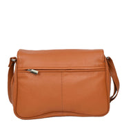 Womens Cognac Leather Shoulder Messenger Handbag Ada-2