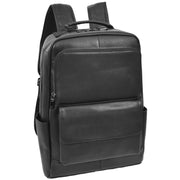 Genuine Leather Backpack Laptop Bag Casual Organiser Work Travel Rucksack AH18 Black-7