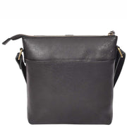 Ladies Leather Cross Body Shoulder Handbag A576 Black