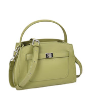 Womens Real Leather Top Handle Handbag Casual Outgoing Small Tote Bag A181 Olive-9