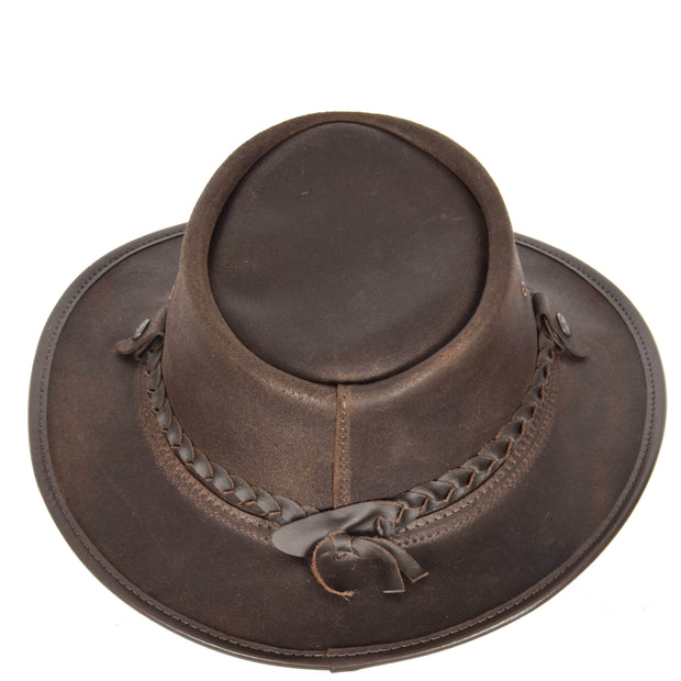 Real Leather Handmade Stylish Cowboy Australian Bush Hat Brown-2