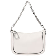 Women Real Leather Shoulder Bag Casual Multi Strap Hobo Handbag A928 White-6