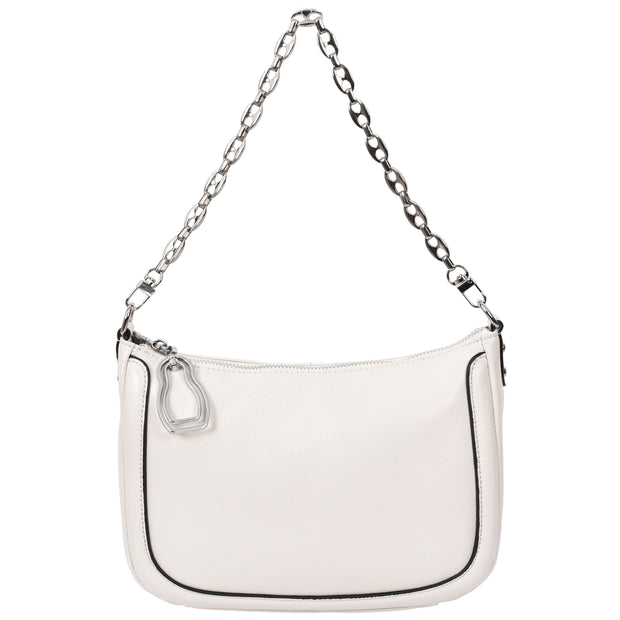 Women Real Leather Shoulder Bag Casual Multi Strap Hobo Handbag A928 White-6