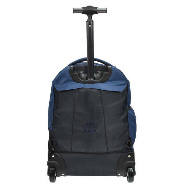 Backpack On Wheels Cabin Size Multi-use Travel Rucksack Laptop Bag Tram Navy