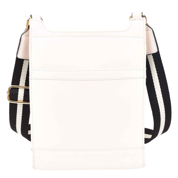 Real Leather Crossbody Bag Women's Casual Style Messenger Xela White 2