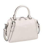 Women Real Leather Handbag Small Casual Outgoing Style Grab Handles A393 Off White-8