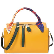 Women's Faux Leather Handbag Cross Body Casual Fashion Barrel Bag A890 Yellow-9