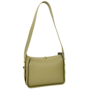  Womens Real Leather Shoulder Bag Casual Box Shape Hobo Handbag A060 Olive Green-1