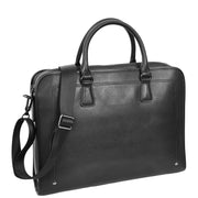 Real Leather Briefcase Multi Pockets Laptop Case Business Office Bag AG5A Black-1