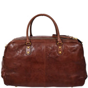 Premium Leather Travel Duffle Veg Tanned Holdall Weekend Casual Stylish Bag Zoom Brown