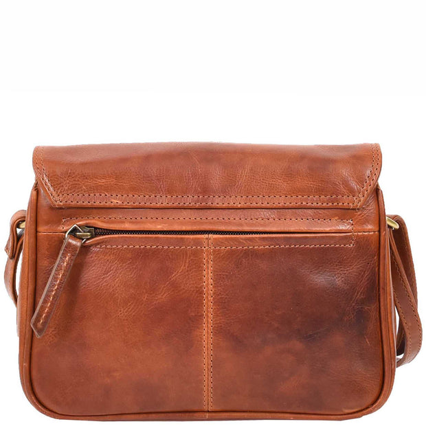 Leather Crossbody Bag Classic Casual Multi Pockets Organiser A202 Cognac 2