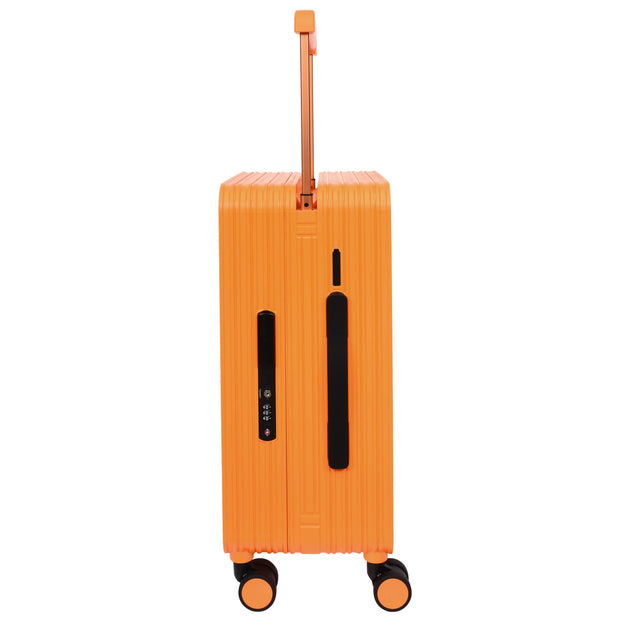 Cabin Size Suitcase 4 Wheels Hard Shell USB Port TSA Lock Travel Luggage Savant Orange-3