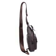 Trendy Leather Chest Pack For Men Casual Cross Body Travel Organiser Bag A095 Brown