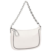 Women Real Leather Shoulder Bag Casual Multi Strap Hobo Handbag A928 White-9