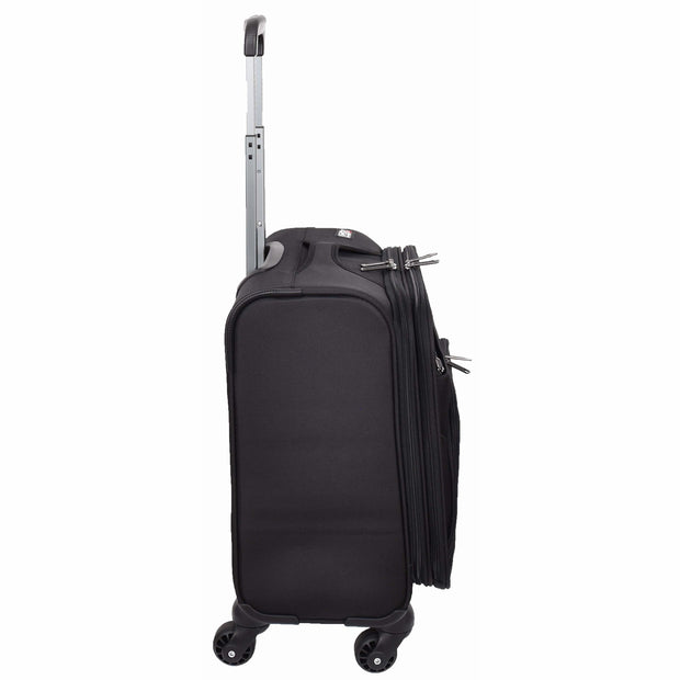 4 Wheel Pilot Case Multi Pockets For Laptop Documents Business Travel Bag Shuttle Black-3