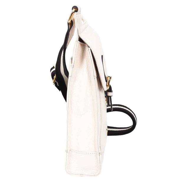 Real Leather Crossbody Bag Women's Casual Style Messenger Xela White 3