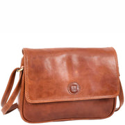 Leather Crossbody Bag Classic Casual Multi Pockets Organiser A202 Cognac 3