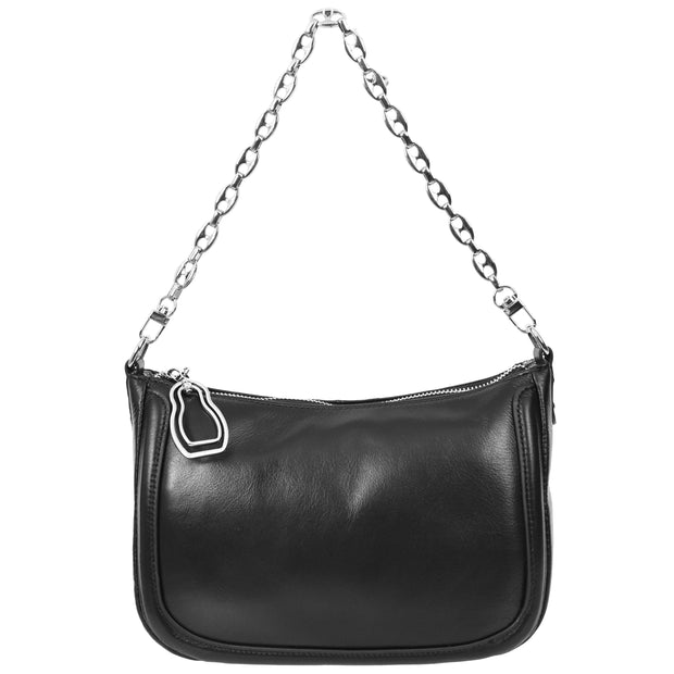 Women Real Leather Shoulder Bag Casual Multi Strap Hobo Handbag A928 Black-8