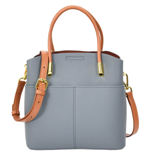 Womens Exquisite Leather Small Tote Smart Casual Fashion Crossbody Bag Allure Sky Blue-5