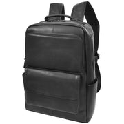 Genuine Leather Backpack Laptop Bag Casual Organiser Work Travel Rucksack AH18 Black-1