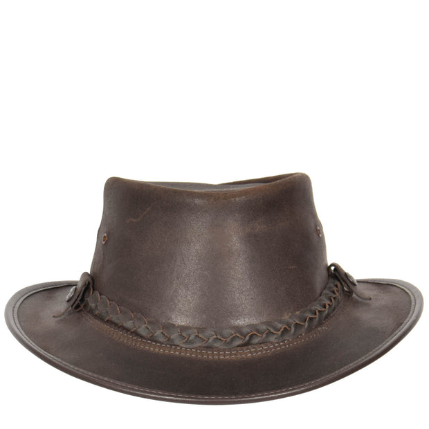 Real Leather Handmade Stylish Cowboy Australian Bush Hat Brown-3