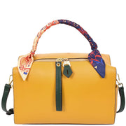 Women's Faux Leather Handbag Cross Body Casual Fashion Barrel Bag A890 Yellow-6