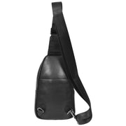 Trendy Leather Chest Pack For Men Casual Cross Body Travel Organiser Bag A095 Black-2