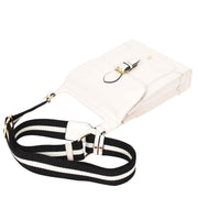 Real Leather Crossbody Bag Women's Casual Style Messenger Xela White 4