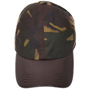 Waterproof Cotton Baseball Cap with Genuine Leather Peak and Adjustable Strap A19 Camouflage-2