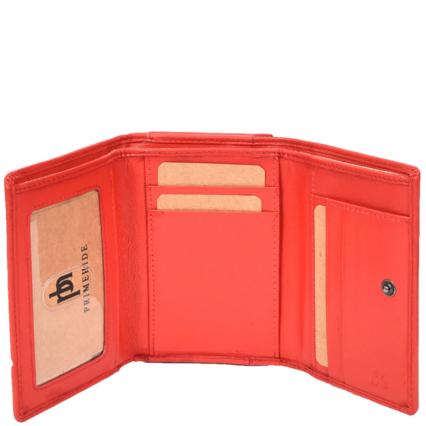 Womens Leather Purse Trifold Metal Clasp Cash Coins Cards Wallet A209 Red 5