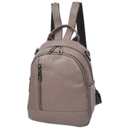 Womens Real Leather Backpack Multi-Zip Pockets Shoulder Bag Rucksack A665 Grey-9