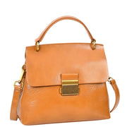 Womens Real Leather Handbag Small Evening Outgoing Fashion Tote Bag A776 Tan-10